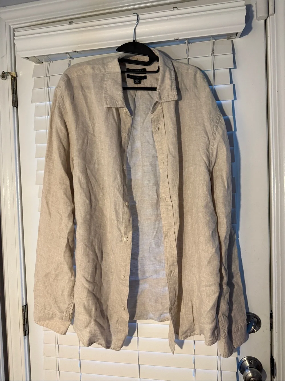 Men's Banana Republic 100% Linen Button-Up Shirt Untucked Standard Fit Fisherman